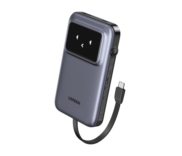 UGREEN Powerbank 10000mAh Uno PB511 30W wbudowany kabel USB-C szary 6941876246830 - 1294883 - zdjęcie